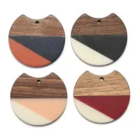 Two Tone Resin & Walnut Wood Pendants