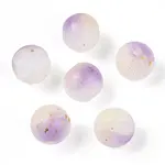 Frosted Baking Painted Crackle Glass Beads with Glitter Powder
