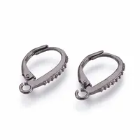 Brass Micro Pave Cubic Zirconia Leverback Earring Findings