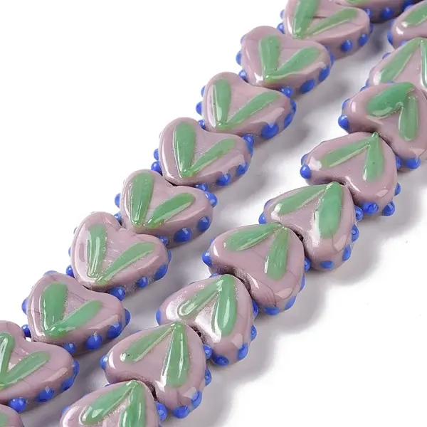 Heart Handmade Lampwork Beads Strands