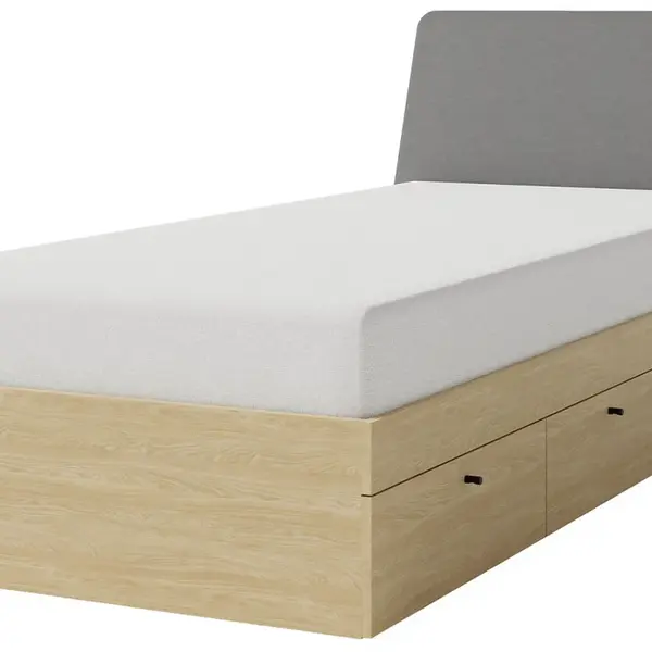 Studentská postel 90x200cm s úložným prostorem rudy - dub
