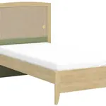 Studentská postel 100x200cm s čelem habitat - dub/zelená