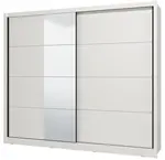 Posuvná šatní skříň se zrcadlem 245 gally - bílá