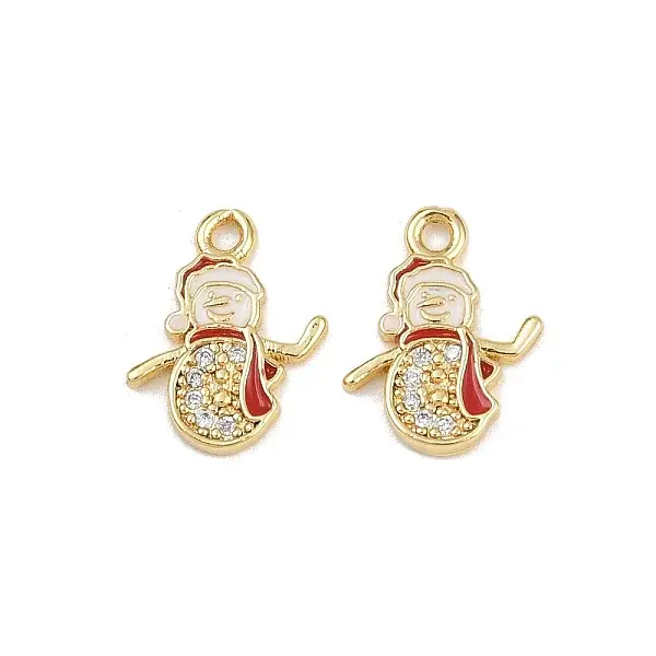 Brass Micro Pave Cubic Zirconia Charms