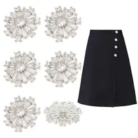 Brass Micro Pave Clear Cubic Zirconia Shank Buttons
