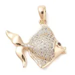 Brass Micro Pave Clear Cubic Zirconia Pendants