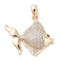 Brass Micro Pave Clear Cubic Zirconia Pendants