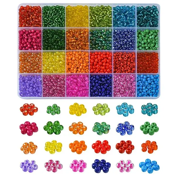 288G 24 Styles 6/0 Glass Seed Beads