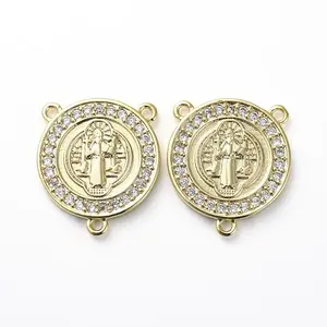 Brass Micro Pave Cubic Zirconia Chandelier Component Links