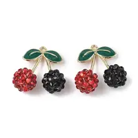 Alloy with Acrylic and Resin Rhinestone Pendants