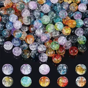 10 Colors Transparent Crackle Glass Beads