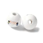 Mother's Day Theme Printed Wood European Beads