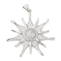 Brass Micro Pave Cubic Zirconia Pendants