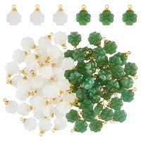 80Pcs 2 Colors Glass Charms