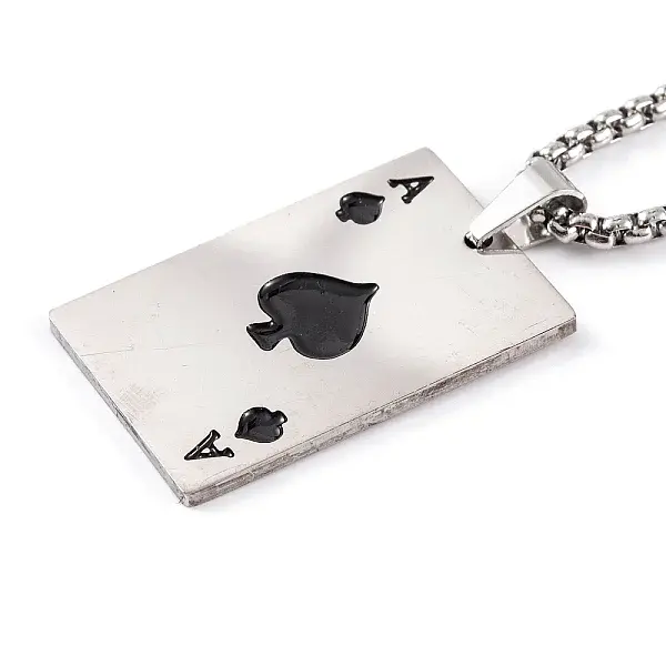Poker 201 Stainless Steel Pendant Necklaces