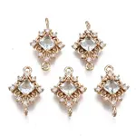 Brass Micro Pave Cubic Zirconia Links Connectors