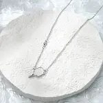 Brass Pave Natural White Shell Racket Pendant Necklaces