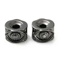 Rack Plating Eco-Friendly Brass Micro Pave Clear Cubic Zirconia Beads