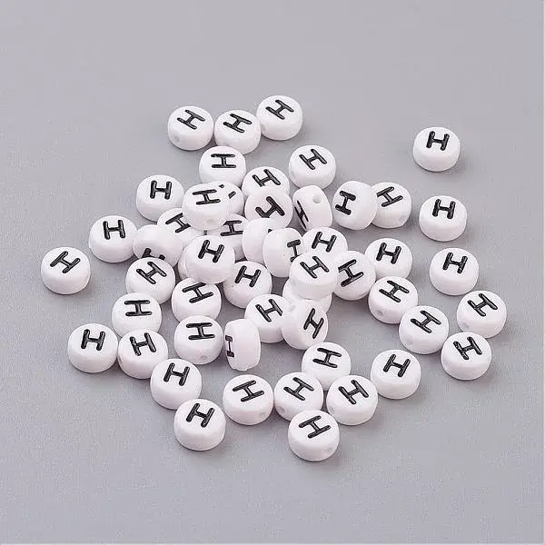 Acrylic Horizontal Hole Letter Beads