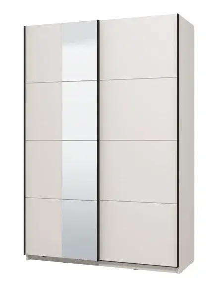 Šatní skříň se zrcadlem 150 dina - bílá