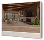 Šestidveřová šatní skříň se zrcadly a led osvětlením artemisia - dub