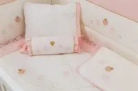 Posteľná súprava do postieľky fragola–béžová/ružová - 80x130cm