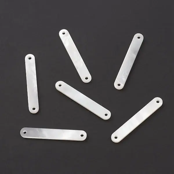 Natural White Shell Connector Charms
