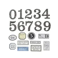 20Pcs Retro Number Paper Waterproof Stickers