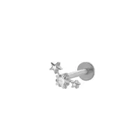 Titanium Alloy Cubic Zirconia 17 Gauge Star Internally Threaded Labrets