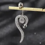 Alloy Rhinestone Snake Curved Barbell Belly Rings