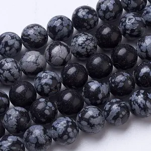 Natural Snowflake Obsidian Beads Strands
