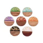 Opaque Resin and Walnut Wood Pendants