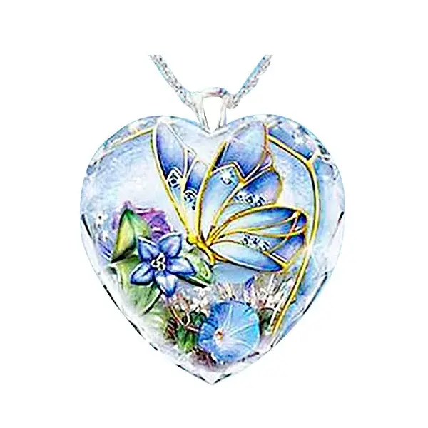 Heart Glass Pendant Necklaces