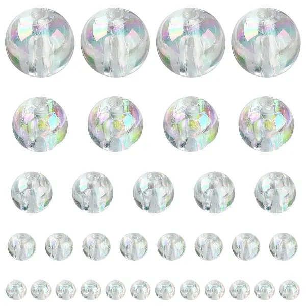 800Pcs 5 Sizes Eco-Friendly Transparent Acrylic Beads