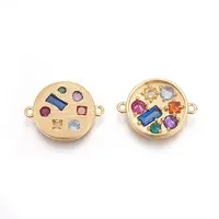 Brass Micro Pave Cubic Zirconia Links