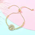 Mother's Day Brass Micro Pave Cubic Zirconia Silder Bracelets for Women