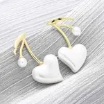 Cherry Brass Stud Earrings