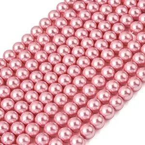 Eco-Friendly Dyed  Glass Pearl Round Beads Strands