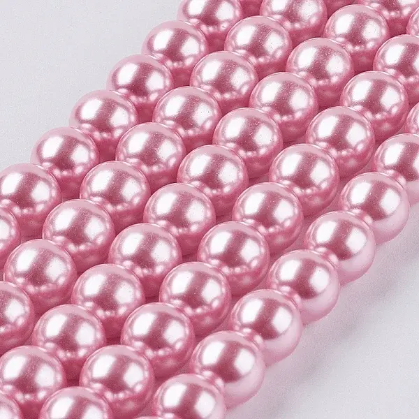 Eco-Friendly Dyed  Glass Pearl Round Beads Strands