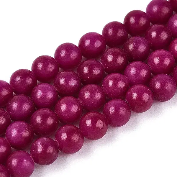 Dyed Natural Mashan Jade Round Beads Strands