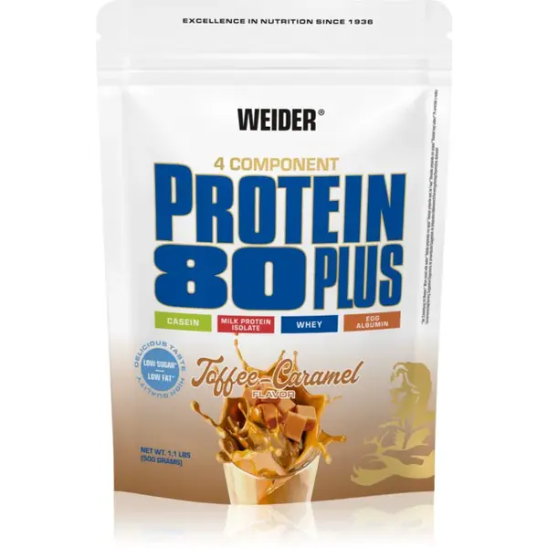 Weider Protein 80 Plus srvátkový proteín s aminokyselinami príchuť Toffee - Caramel 500 g