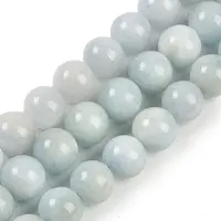 Natural Aquamarine Round Bead Strands