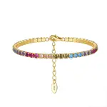 Real 14K Gold Plated 925 Sterling Silver Link Chain Bracelet