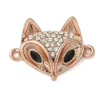 Alloy Crystal Rhinestone Fox Connector Links Charms