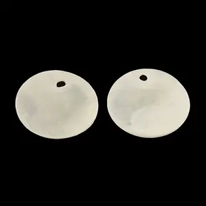 Flat Round Capiz Shell Pendants
