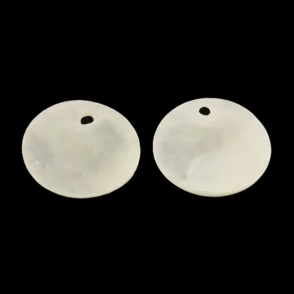 Flat Round Capiz Shell Pendants