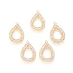 Brass Micro Pave Clear Cubic Zirconia Links connectors