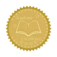 Self Adhesive Gold Foil Embossed Stickers