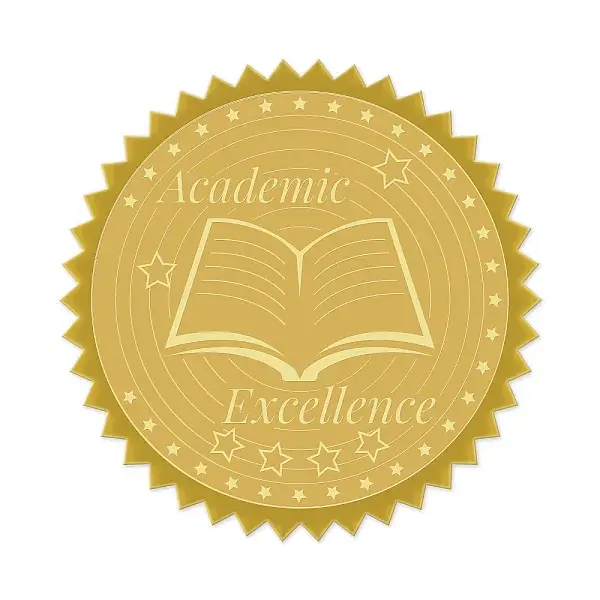 Plastic Self Adhesive Gold Foil Embossed Stickers