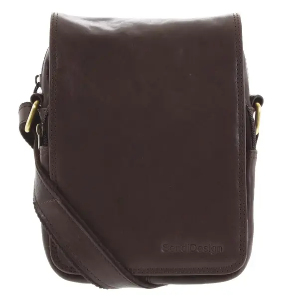 Pánska kožená taška cez plece tmavohnedá - SendiDesign Muxos